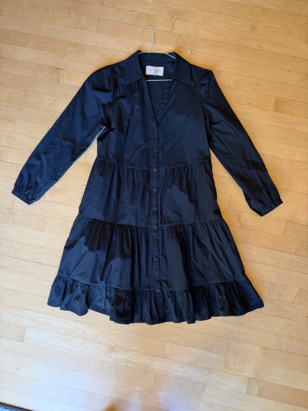 BROCHU WALKER Havana Black tiered dress, M, CB2705 - Picture 2 of 3